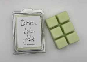 Lime, Basil & Mandarin Wax Melts, in and out of pack