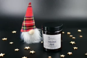 A winter pine candle